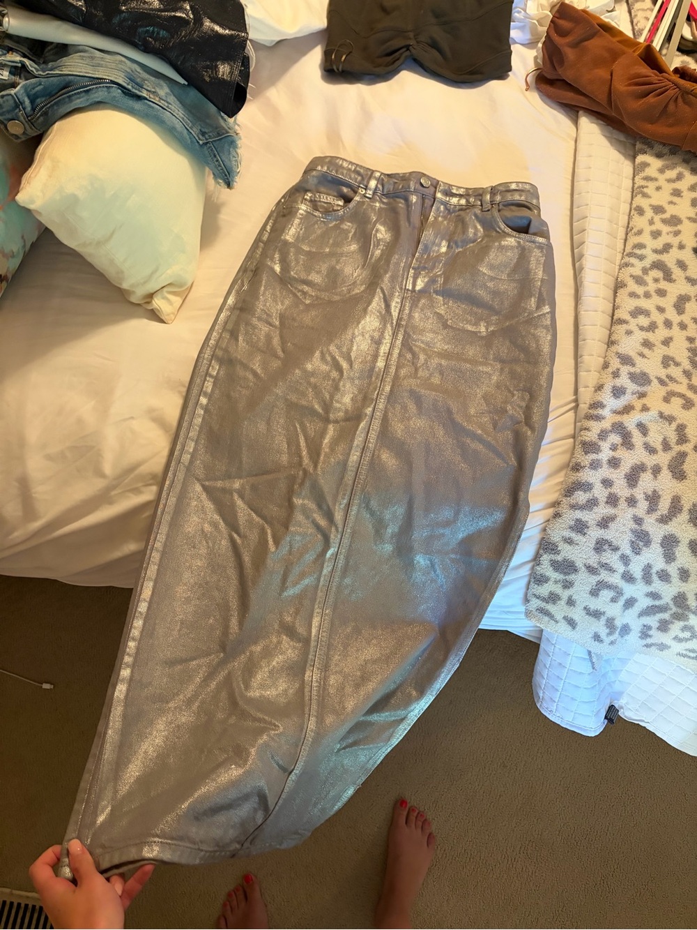 ASOS Silver Metallic Women’s Skirt